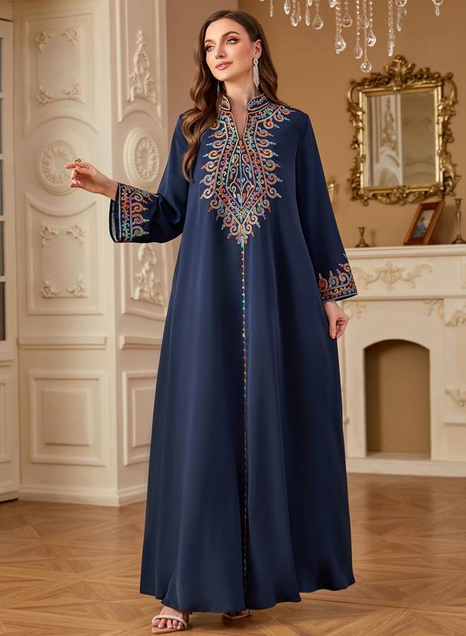 Take Two Women Embroidered Long Sleeve Jalabiya - Image 1